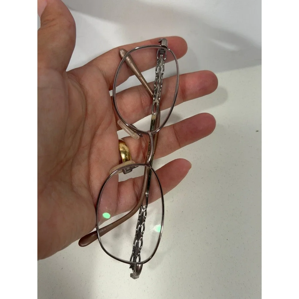 Tura Mod 939 VIO‎ Oval Eyeglasses frames Violet Metal Chain Link 51-17-135 Case